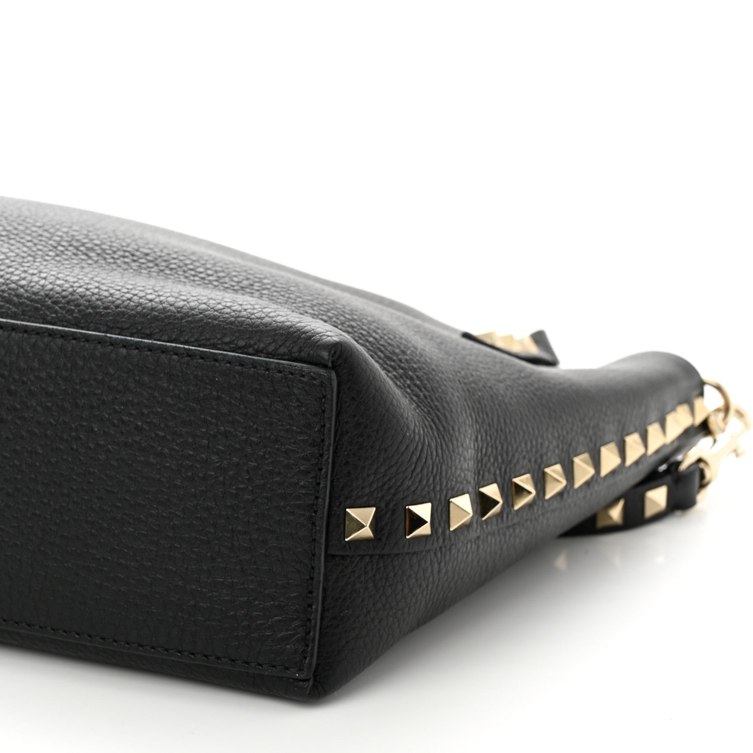Valentino Garavani Grained Calfskin Small Rockstud Flip Lock Tote Black Rose Quartz 9 of 9