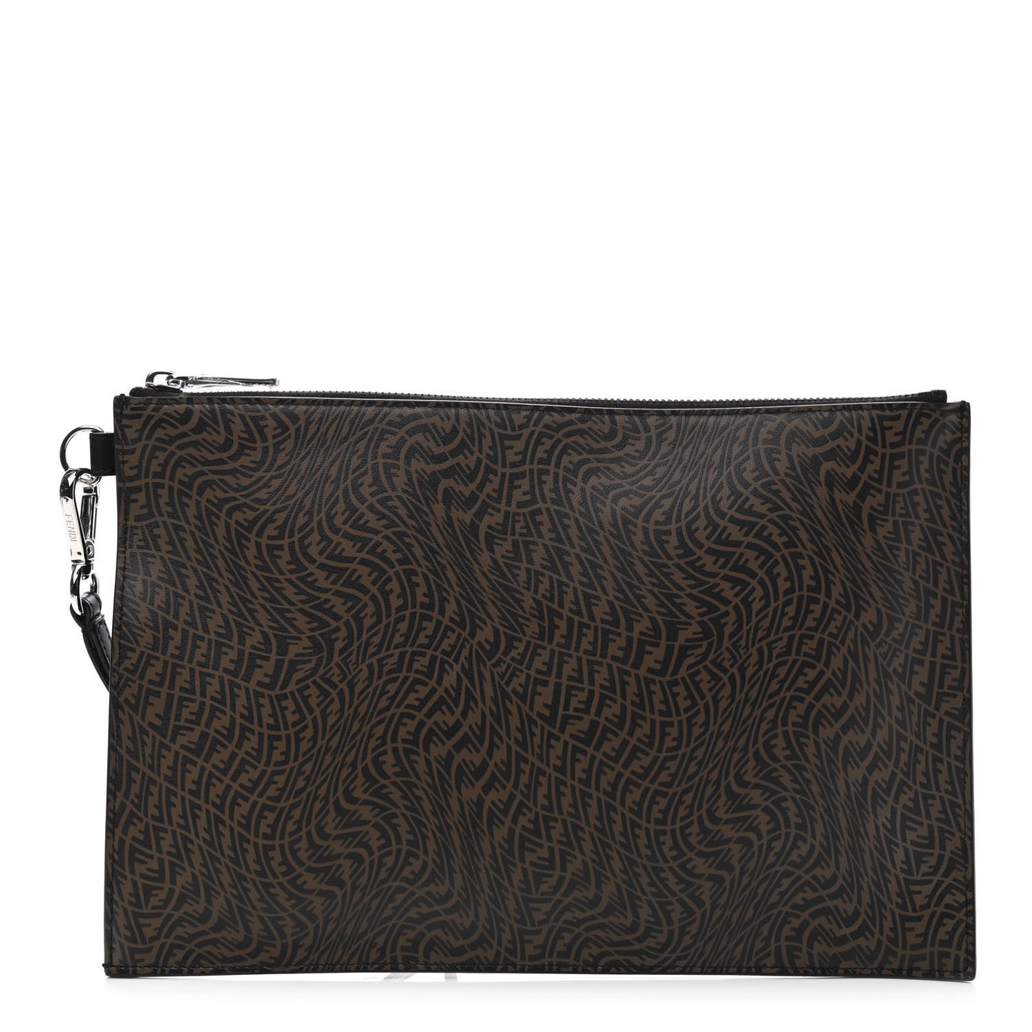 X SARAH COLEMAN Vitello Grace Light Micro FF Vertigo Embossed Flat Clutch Maya Black