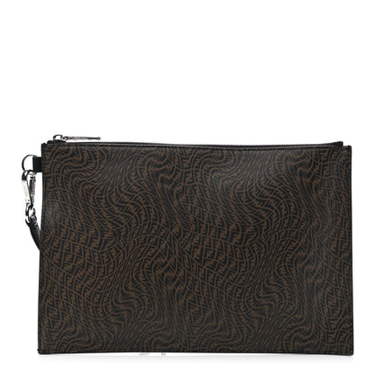 Fendi X SARAH COLEMAN Vitello Grace Light Micro FF Vertigo Embossed Flat Clutch Maya Black 1 of 7