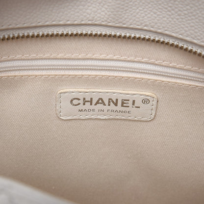 Chanel Caviar Quilted Medallion Tote White 6 of 13