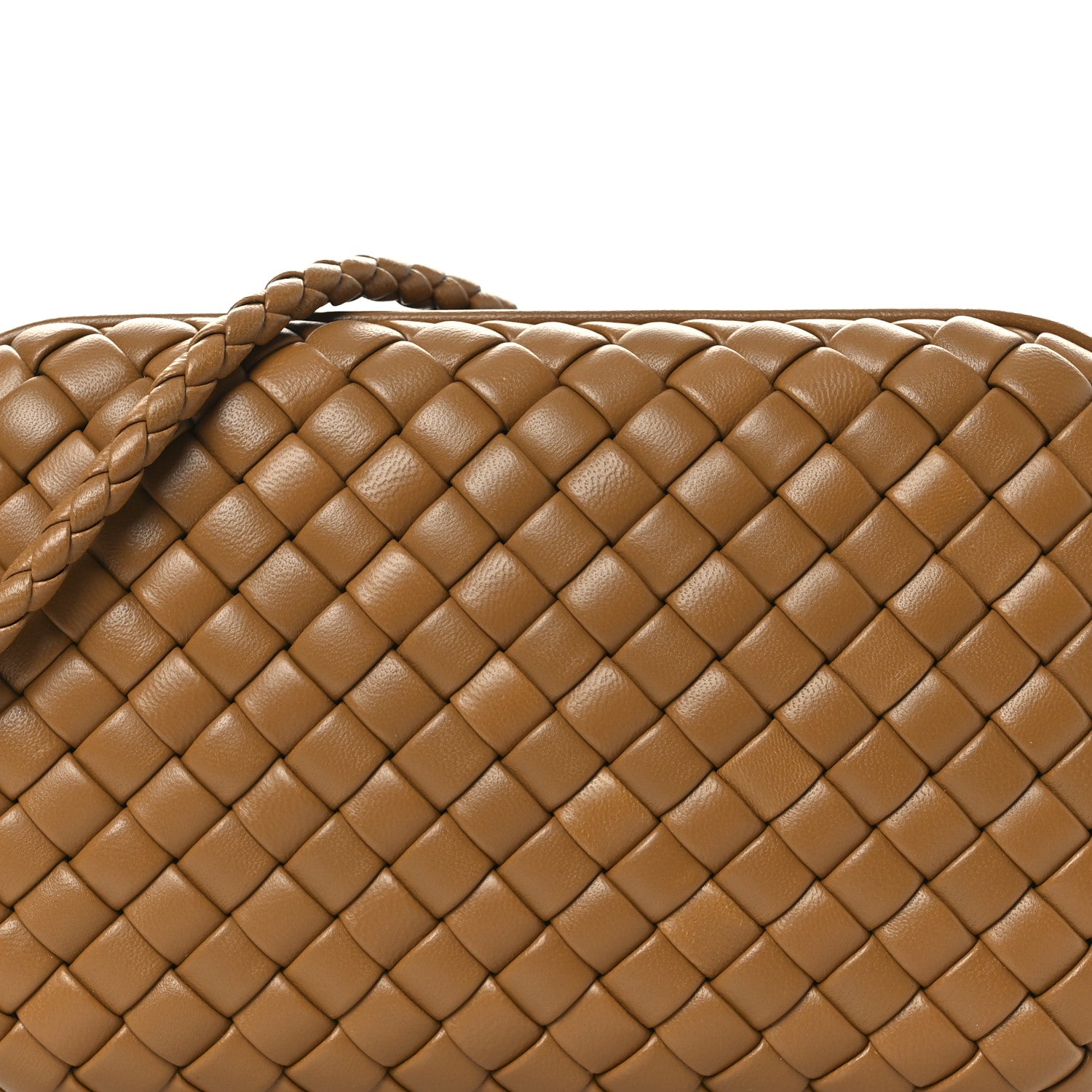 Bottega Veneta Calfskin Intrecciato Knot On Strap Camel 7 of 10