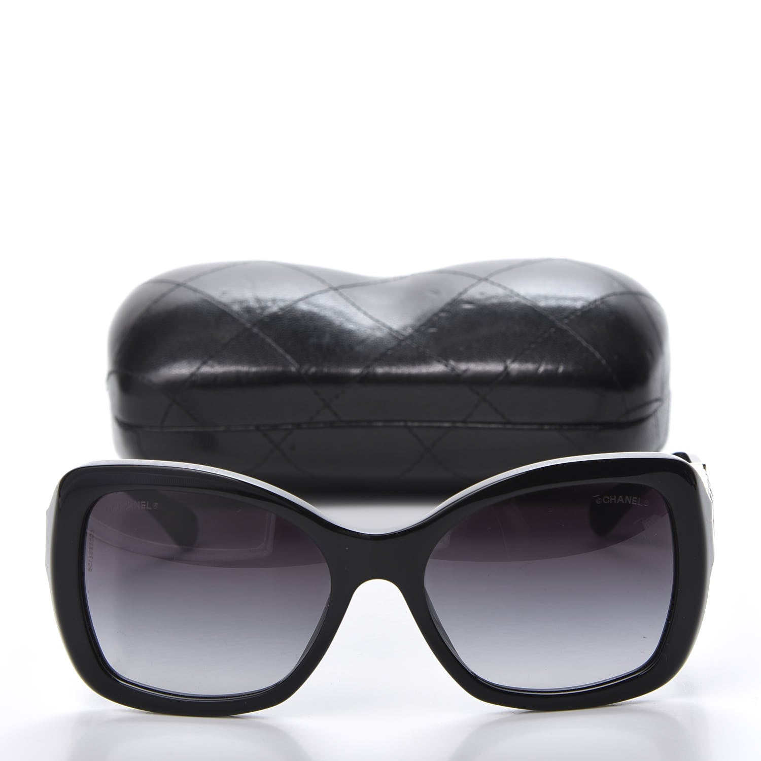 Chanel Acetate Metal Chain Square Sunglasses 5305 Black 8 of 8