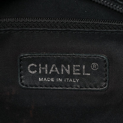 Chanel Coated Canvas Quilted Large Paris Biarritz Tote Black 6 of 10