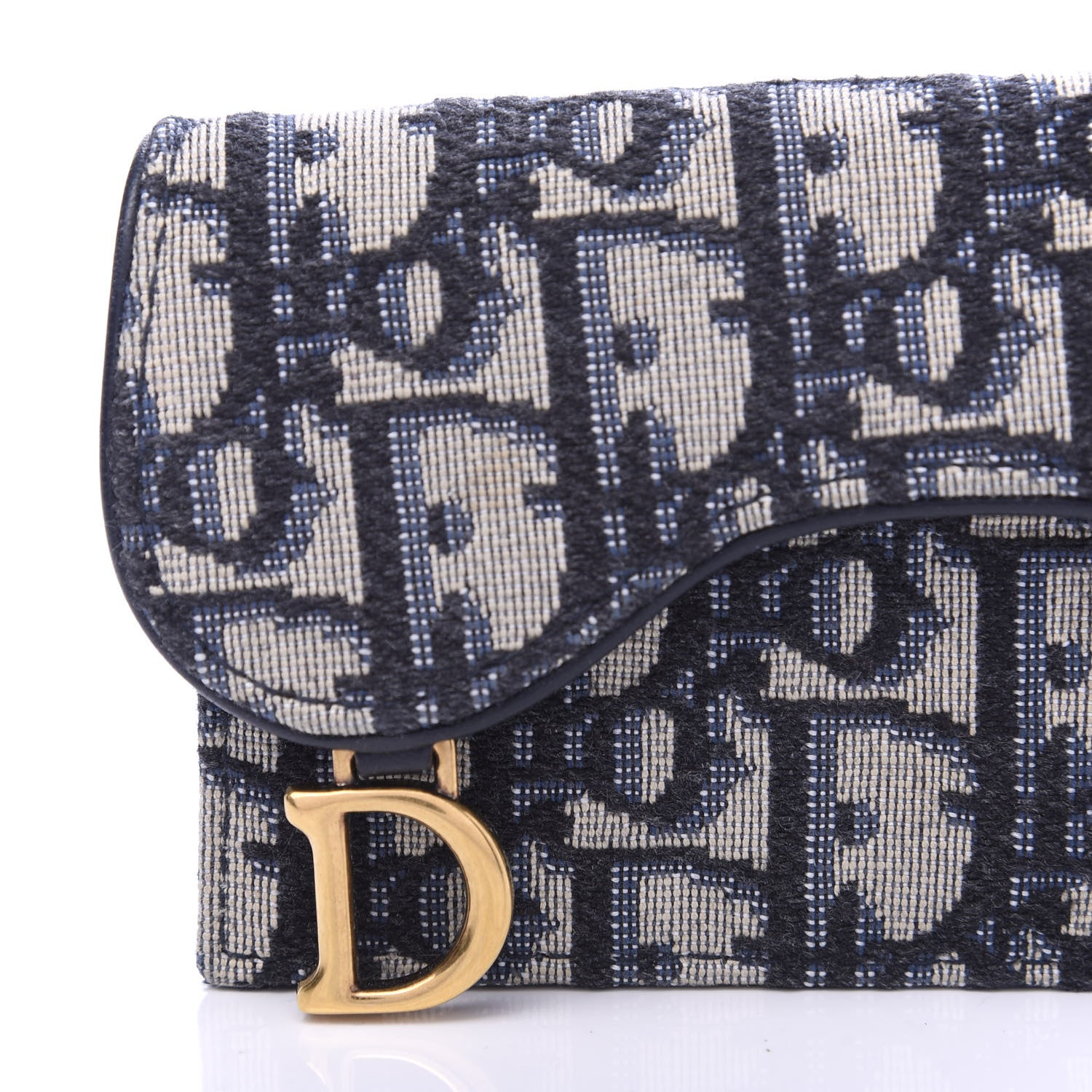 Christian Dior Oblique Saddle Card Holder Blue 8 of 8