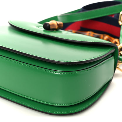 Gucci Boarded Dyana Lux Calfskin Web Small Bamboo 1947 Top Handle Bag Spring Green 11 of 11