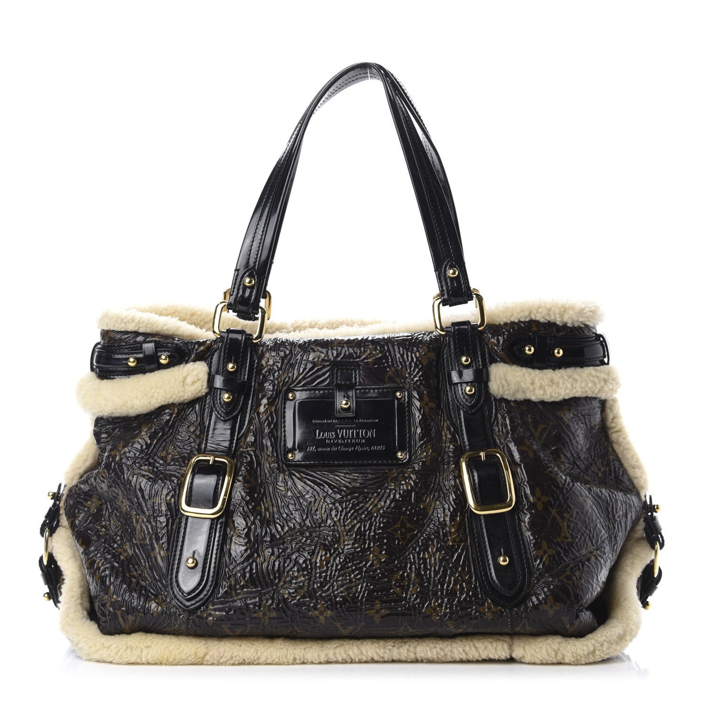 Patent Monogram Shearling Sac Thunder
