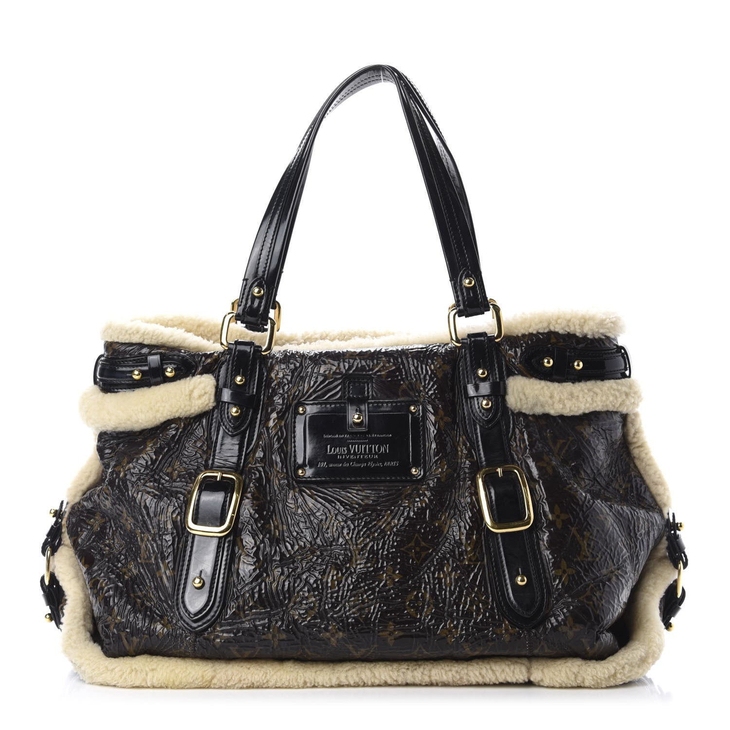 Louis Vuitton Patent Monogram Shearling Sac Thunder 1 of 10
