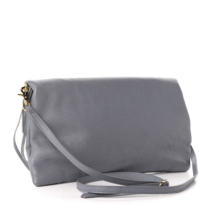 Balenciaga Chevre Gold Metallic Edge Hardware Envelope Clutch Bleu Acier 4 of 12