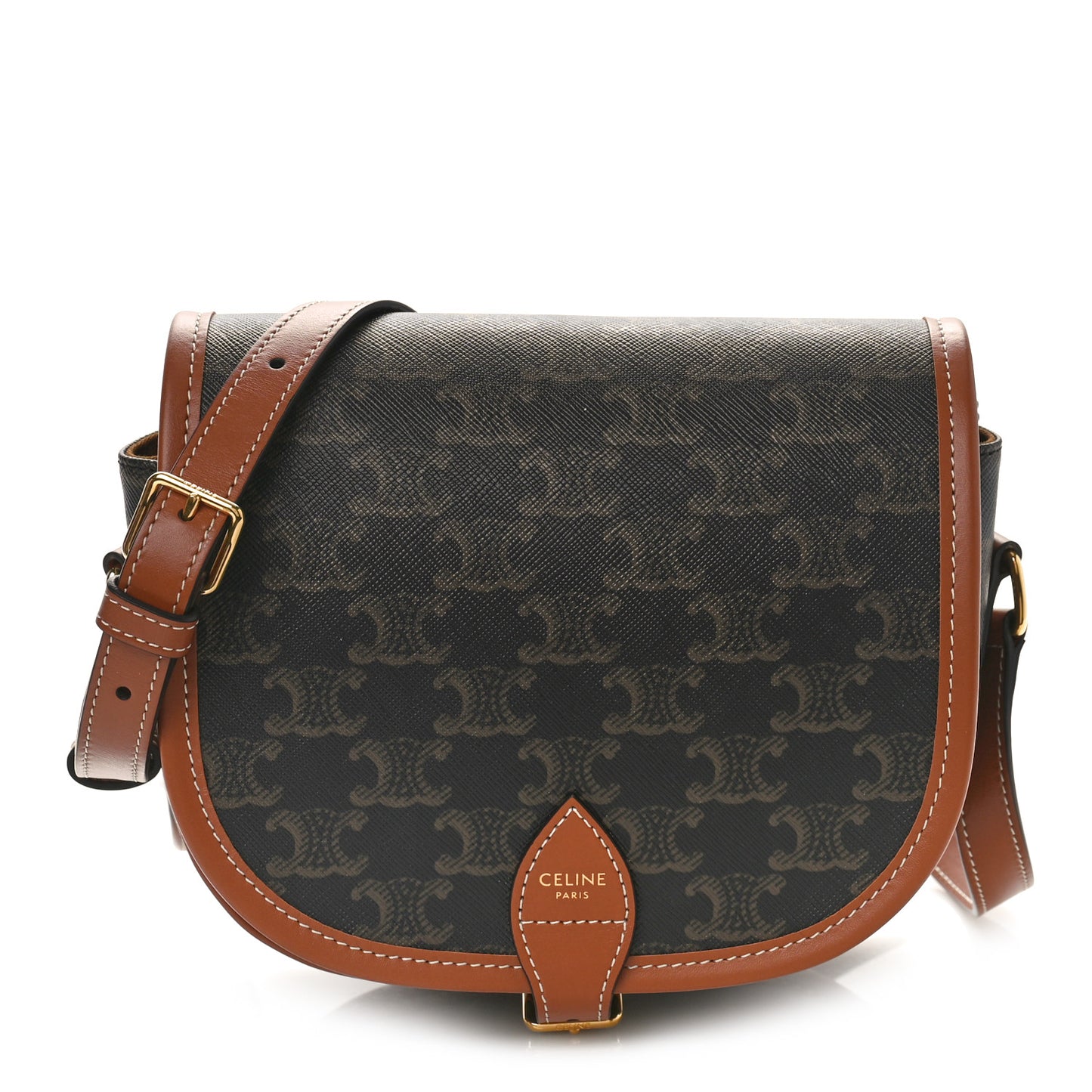 Triomphe Canvas Medium Folco Bag Tan