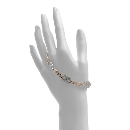 Chanel Crystal CC Chain Bracelet Gold Silver 2 of 4