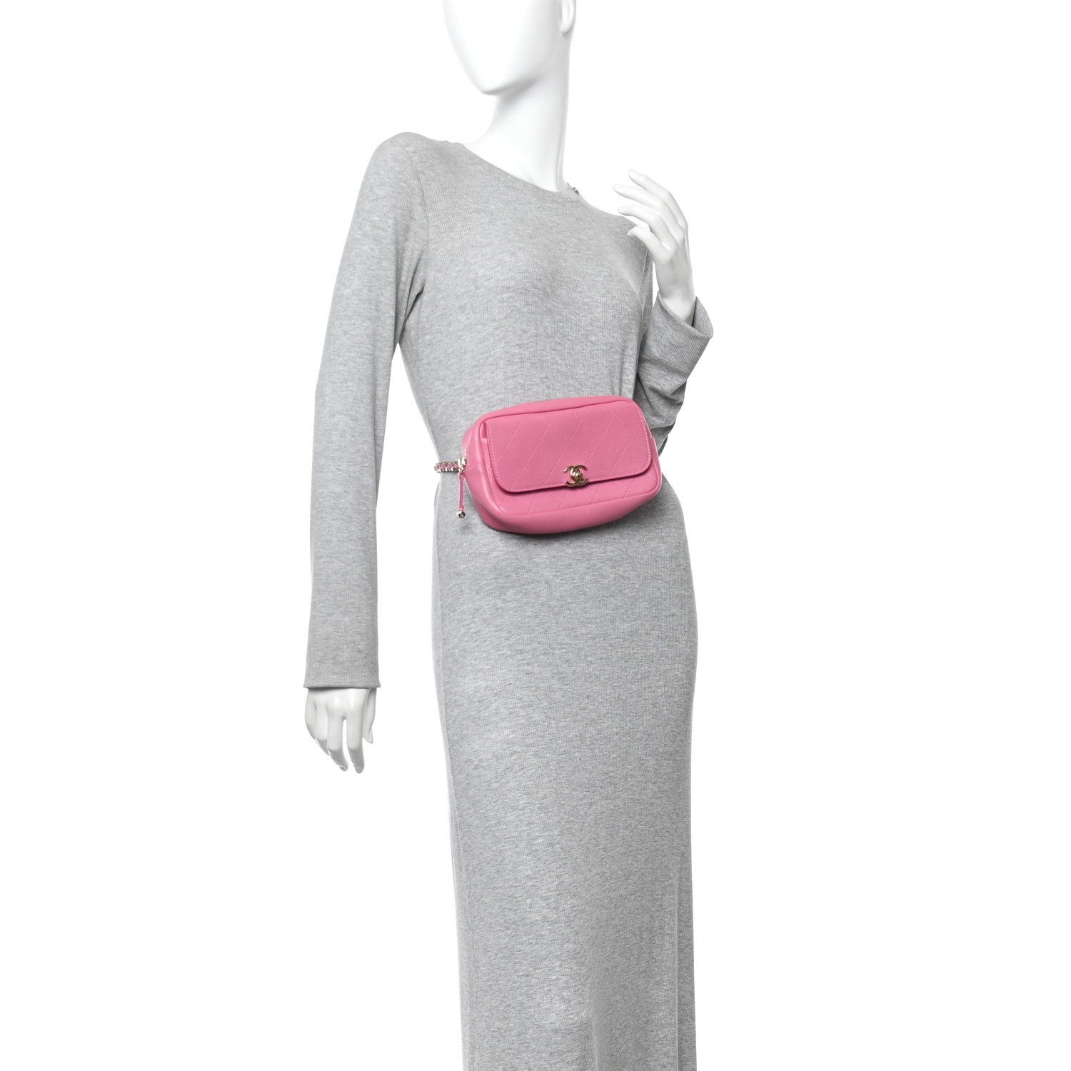 Chanel Goatksin Quilted Casual Trip Waist Bag Pink 2 of 11