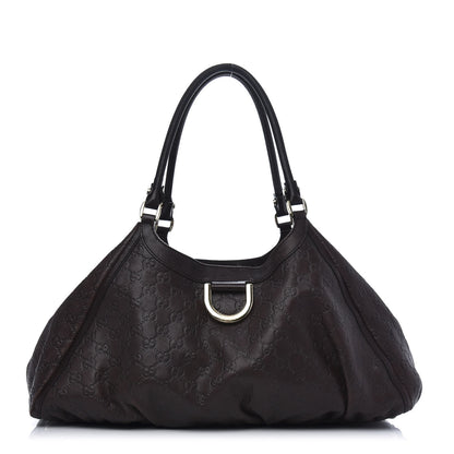 Gucci Guccissima Large D Gold Ring Shoulder Bag Chocolate 1 of 17