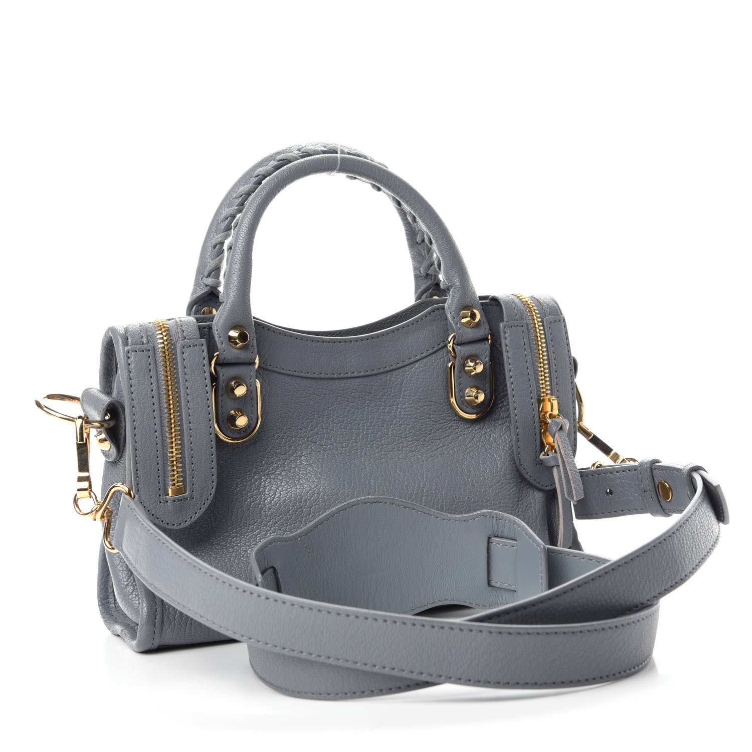 Balenciaga Chevre Gold Metallic Edge Hardware Mini City Bleu Acier 3 of 10