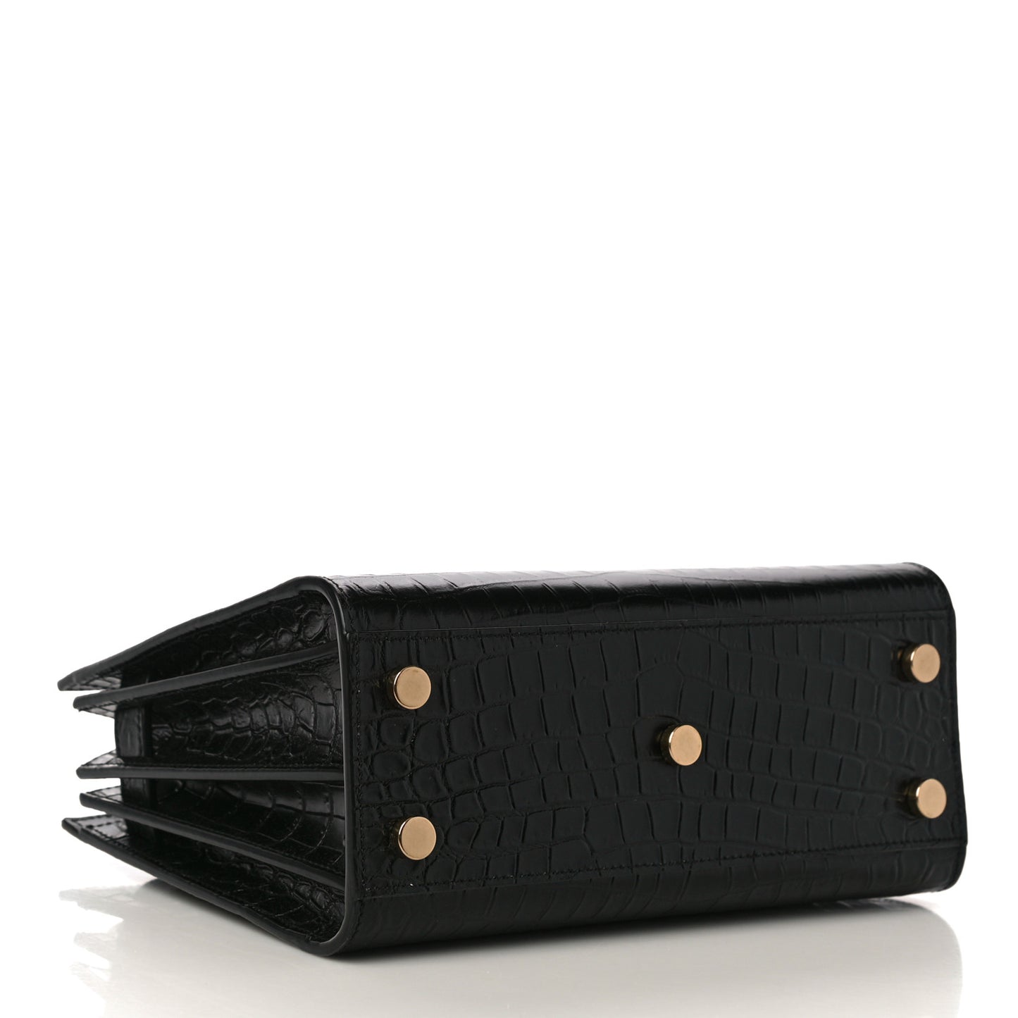Calfskin Crocodile Embossed Nano Sac De Jour Black