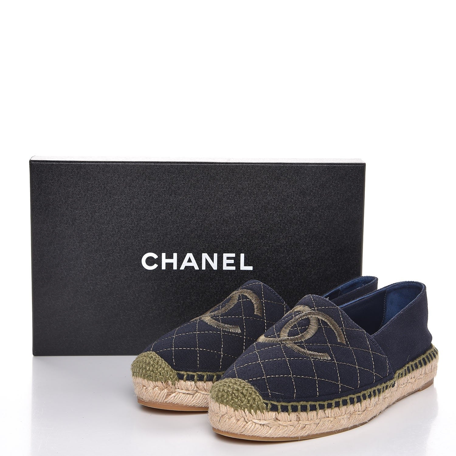 Chanel Fabric CC Espadrilles 38 Blue Green 12 of 12