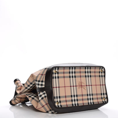 Burberry Haymarket Check Medium Golderton Tote Chocolate 4 of 9