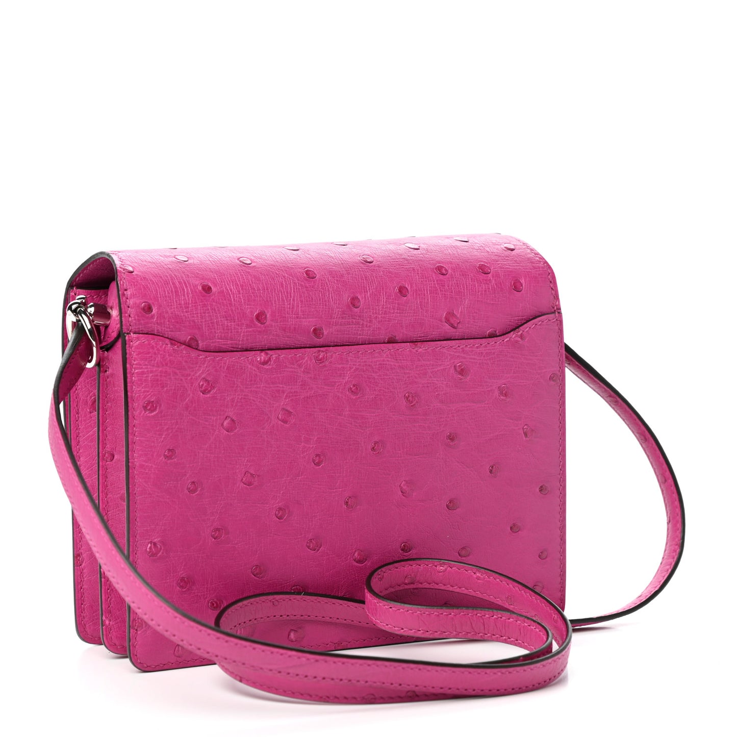 Ostrich Mini Sac Roulis Rose Pourpre