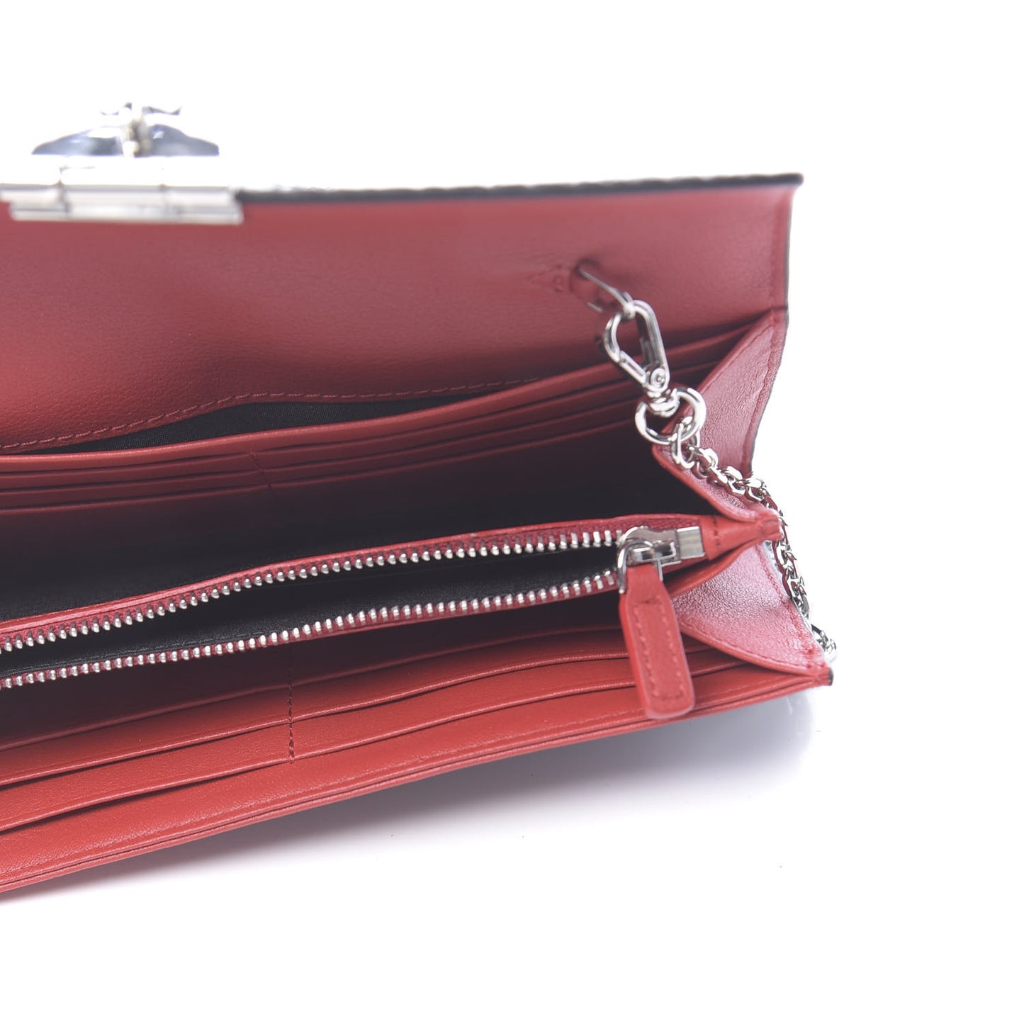 Visetos Large Patricia Wallet On Chain Black Red