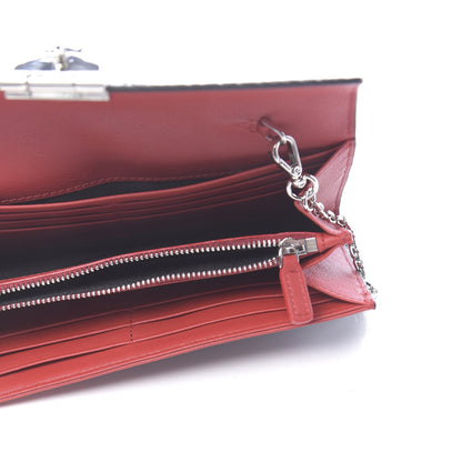 MCM Visetos Large Patricia Wallet On Chain Black Red 5 of 9