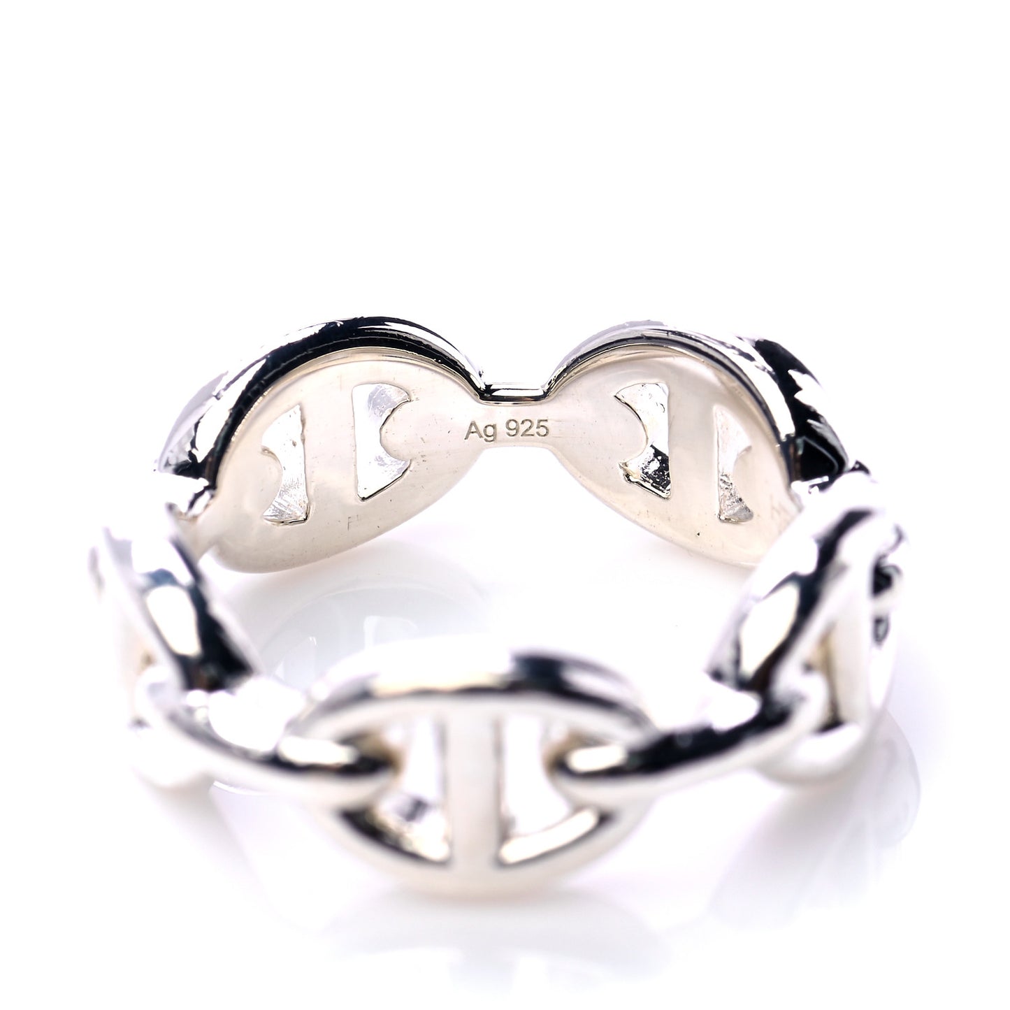 Sterling Silver PM Chaine d'Ancre Enchainee Band Ring 50 5.5