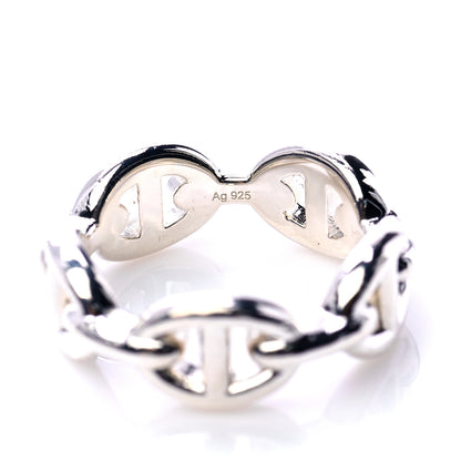 Hermes Sterling Silver PM Chaine d'Ancre Enchainee Band Ring 50 5.5 5 of 7