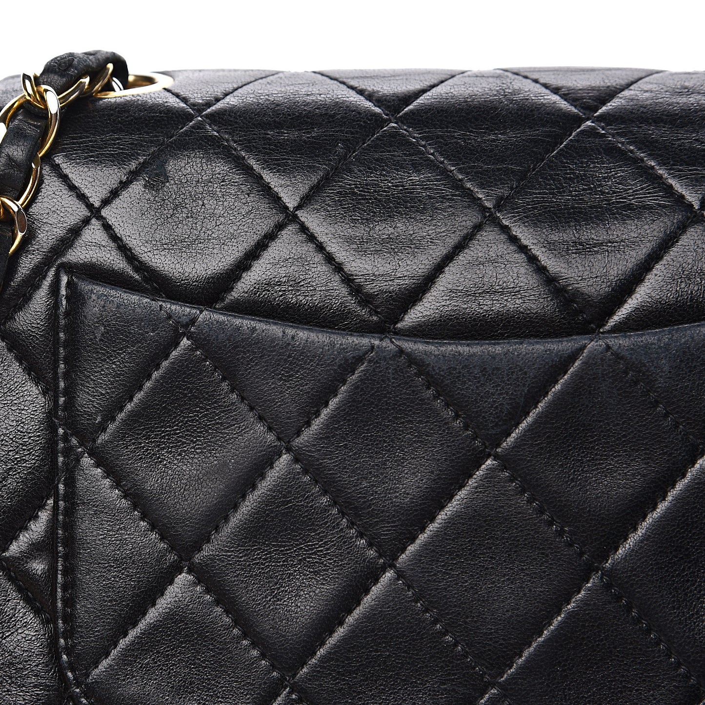 Lambskin Quilted Mini Square Flap Black
