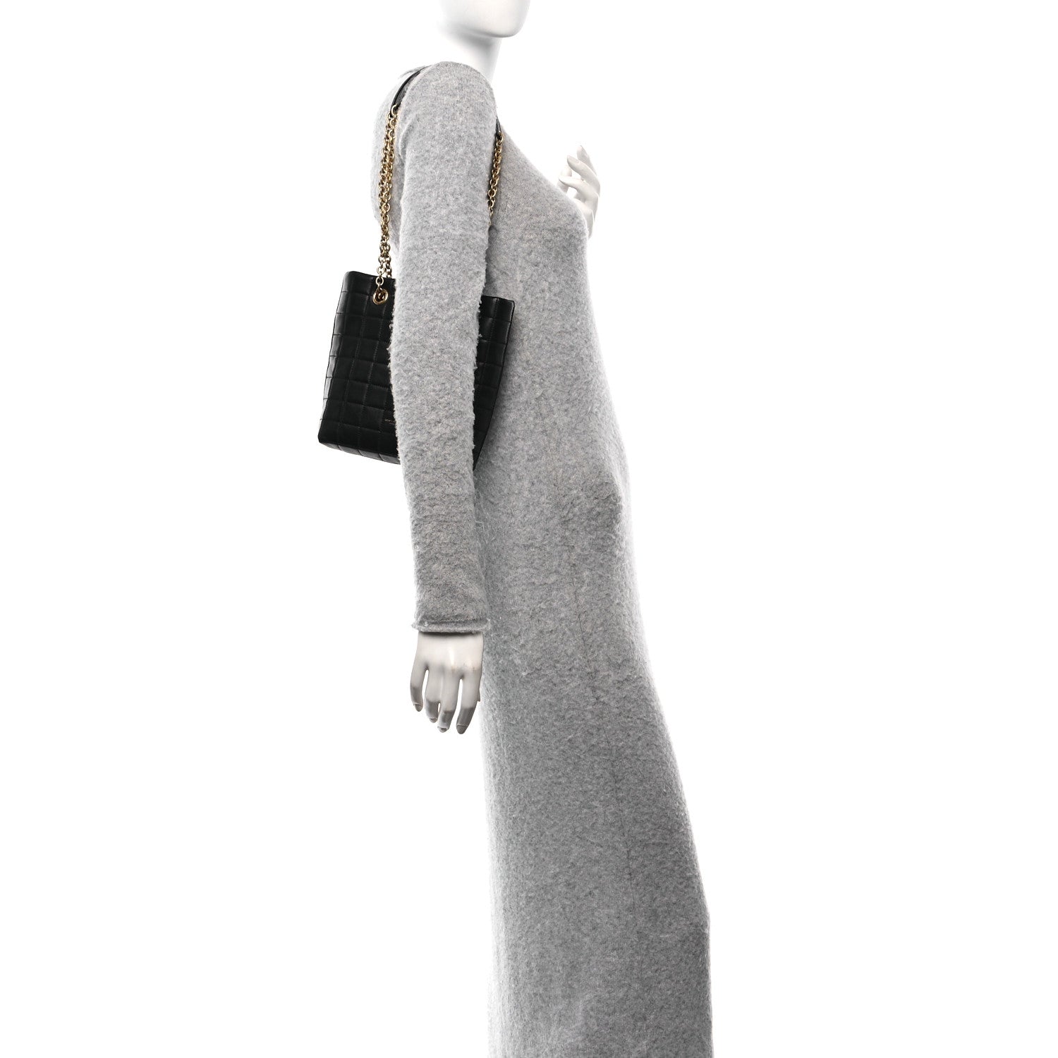 Saint Laurent Lambskin Carre Quilted Mini Shopping Bag Black 2 of 9