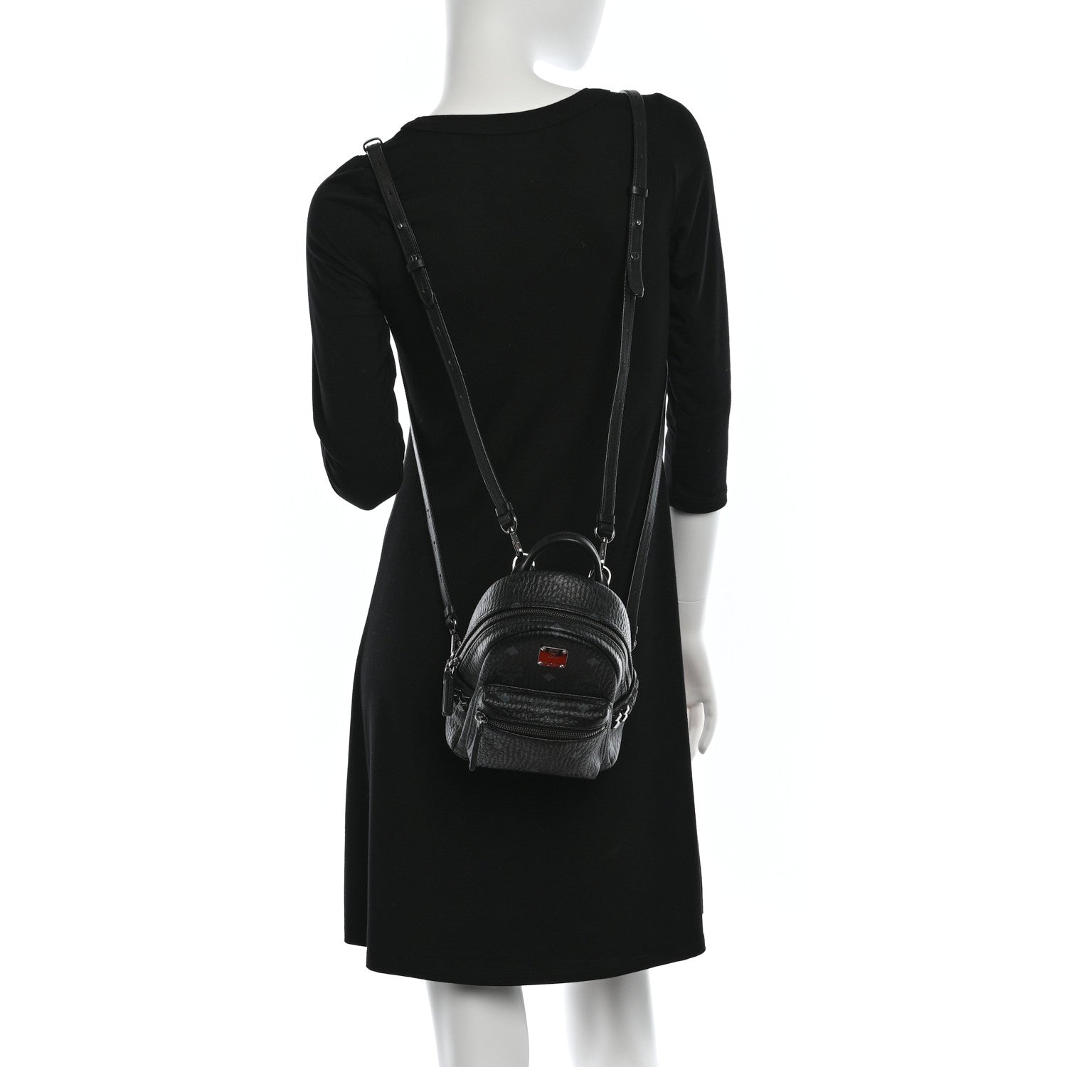 MCM Visetos Side Stud X-Mini Stark Bebe Boo Backpack Black 2 of 9