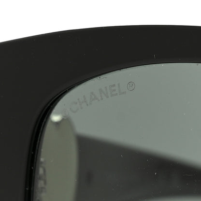Chanel Acetate Square CC Heart Sunglasses 5519-A Black White 7 of 8