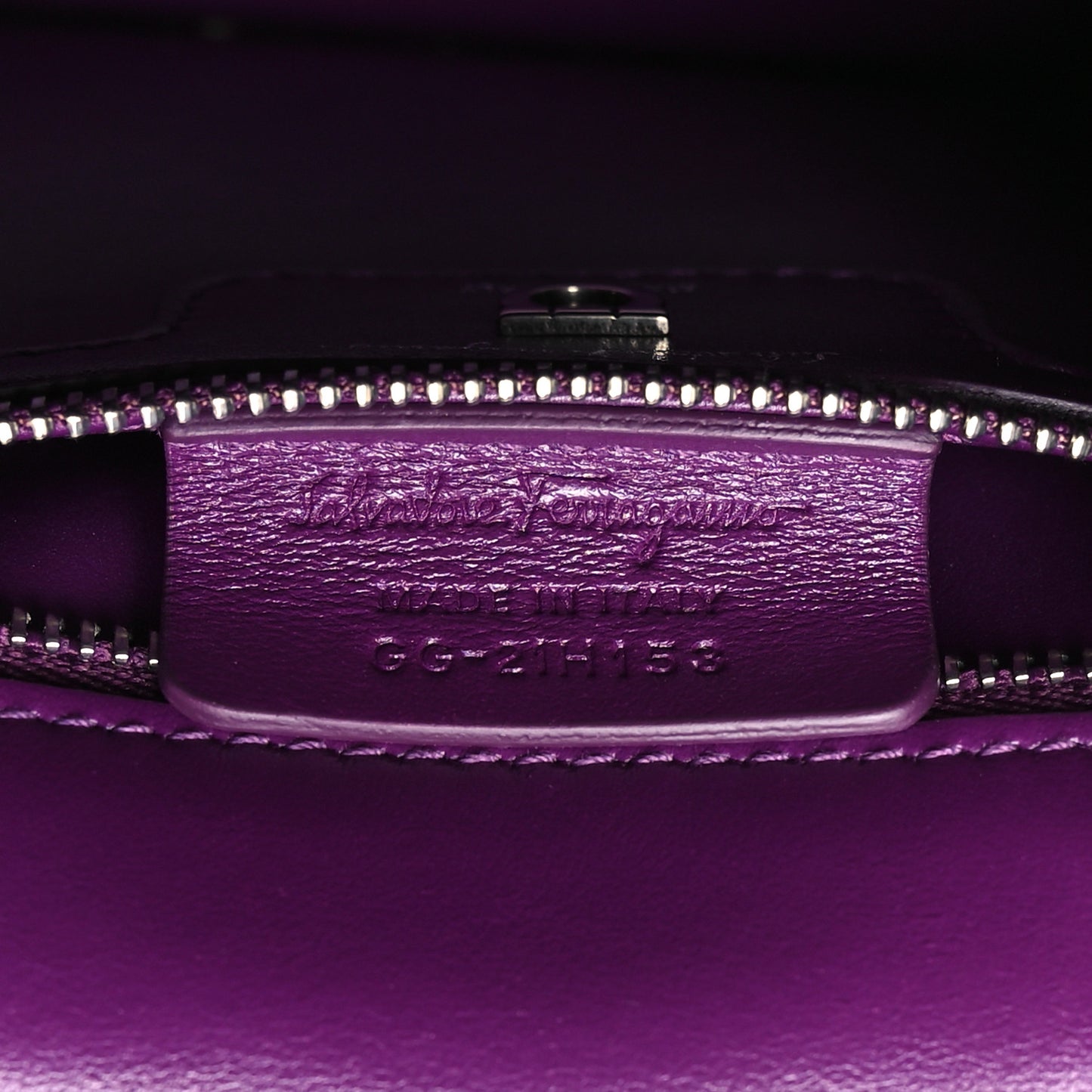 Calfskin Quilted Gancini Small Flap Bag Purple