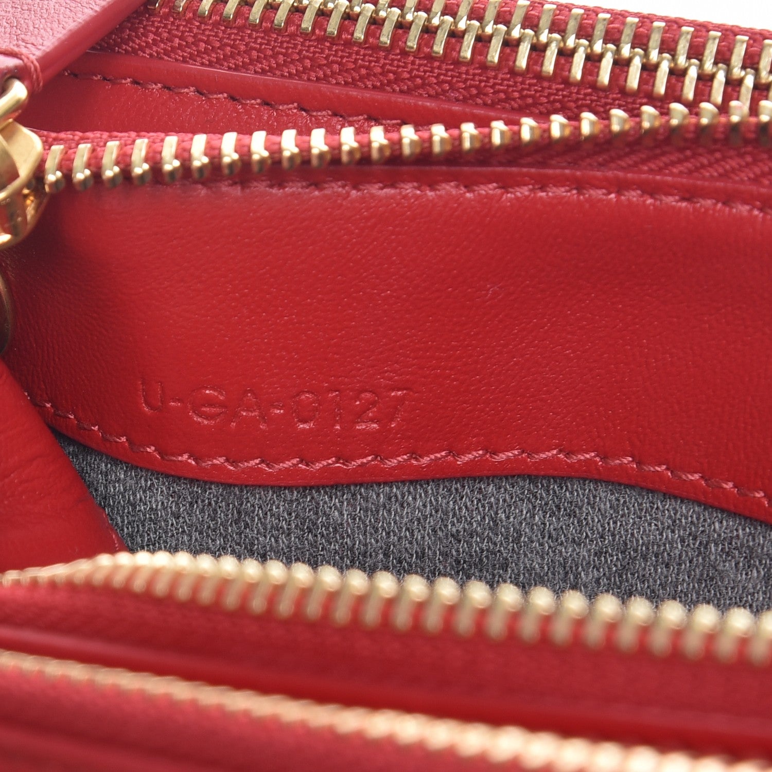 Celine Lambskin Small Trio Crossbody Bag Red 9 of 10