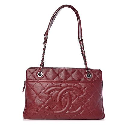 Chanel Caviar Quilted Timeless CC Soft Tote Dark Red 1 of 11