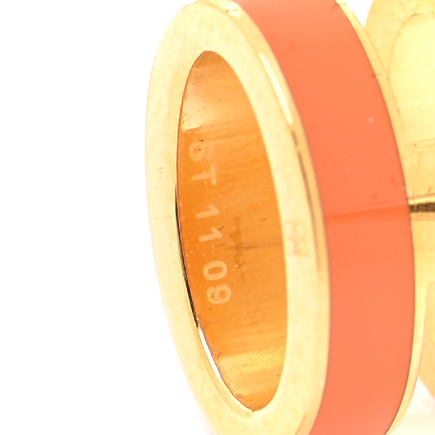 Hermes Gold Lacquered Pop H Earrings Orange 4 of 7