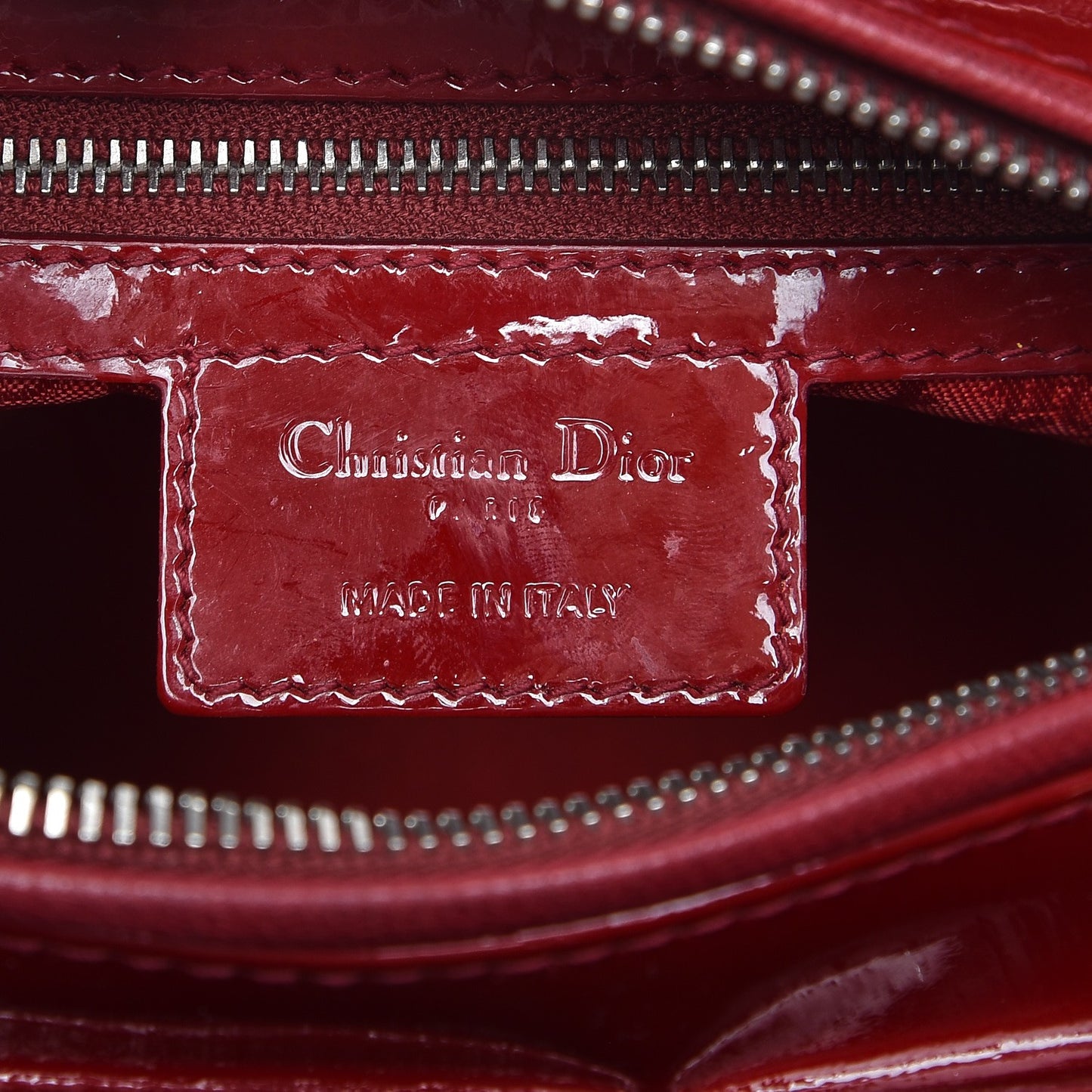Patent Cannage Medium Lady Dior Red