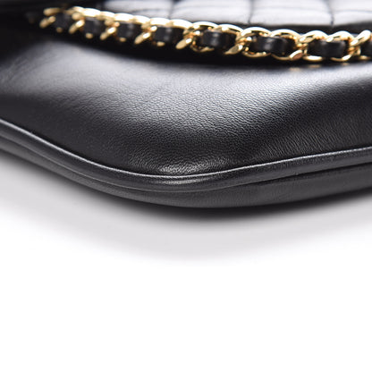 Chanel Lambskin Quilted CC Unchained Clutch Black 8 of 10