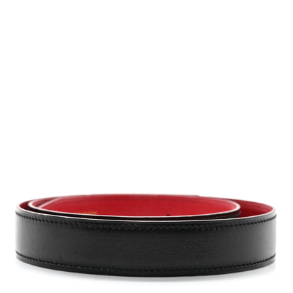 Hermes Box Courchevel 32mm Belt Strap 68 Black Rouge Vif 2 of 6