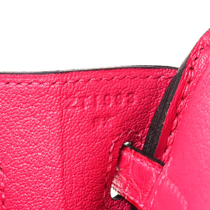Hermes Togo Matte Alligator Birkin Touch 25 Framboise 7 of 11