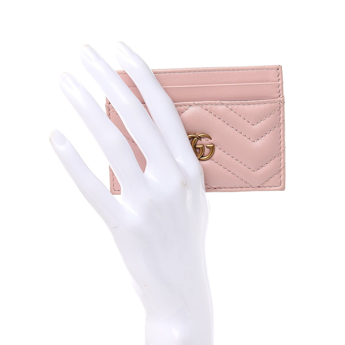 Calfskin Matelasse GG Marmont Card Holder Perfect Pink