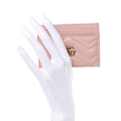 Gucci Calfskin Matelasse GG Marmont Card Holder Perfect Pink 2 of 7