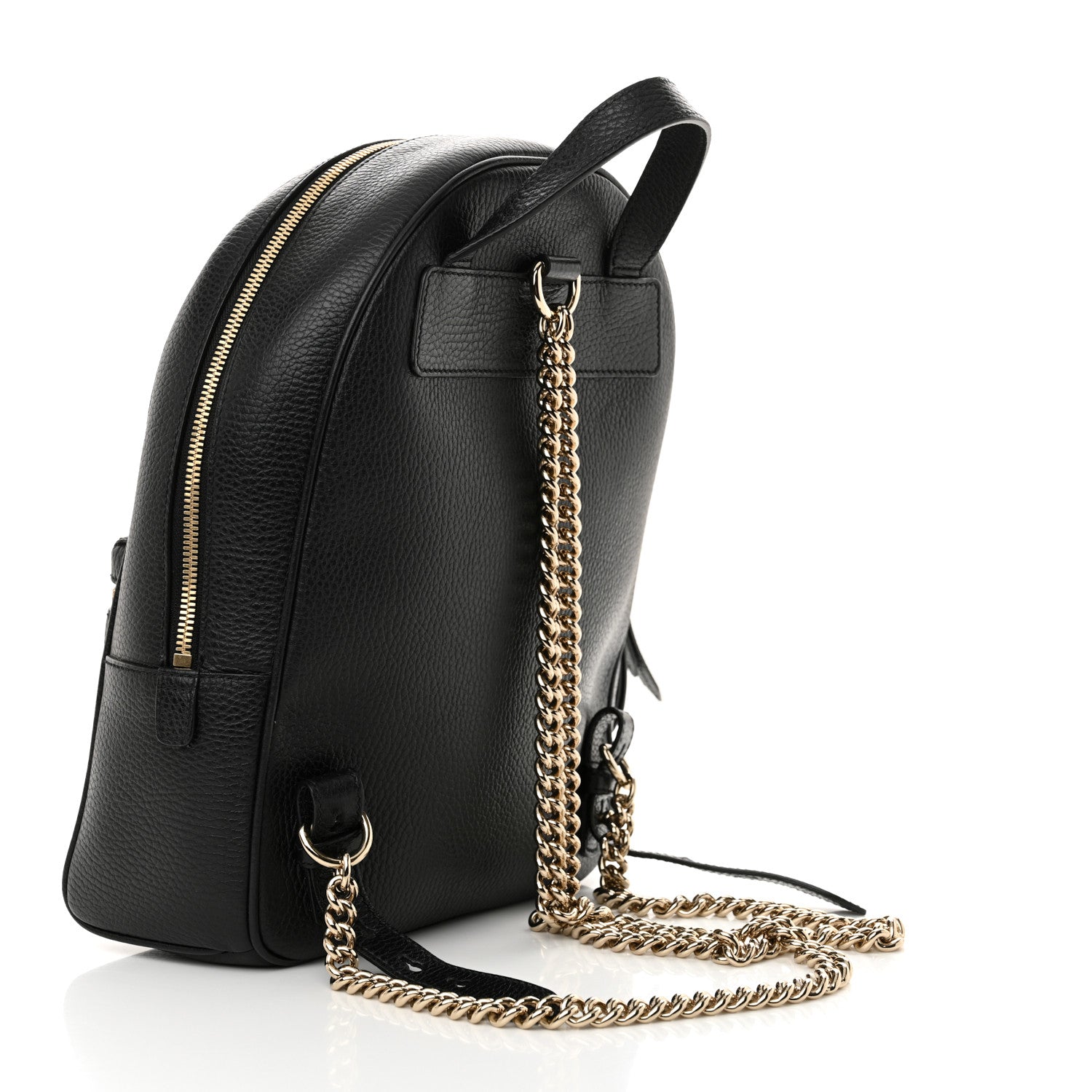 Gucci Pebbled Calfskin Soho Chain Backpack Black 3 of 12