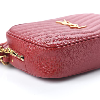 Saint Laurent Grain De Poudre Matelasse Monogram Mini Lou Camera Bag Eros Red 6 of 11