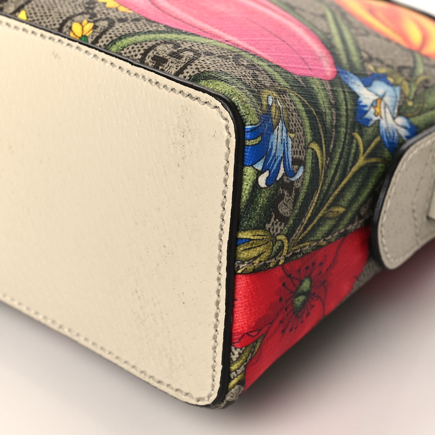 Gucci GG Supreme Monogram Flora Web GG Small Ophidia Dome Shoulder Bag White 9 of 12