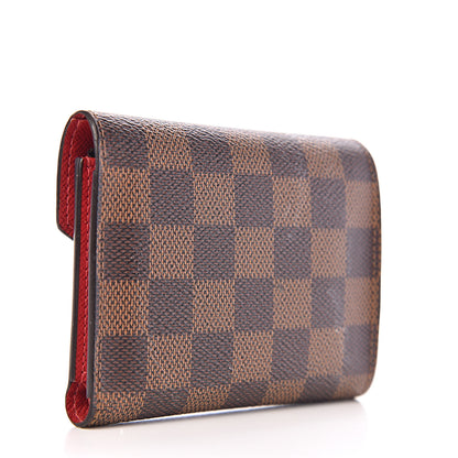Louis Vuitton Damier Ebene Victorine Wallet Red 2 of 7