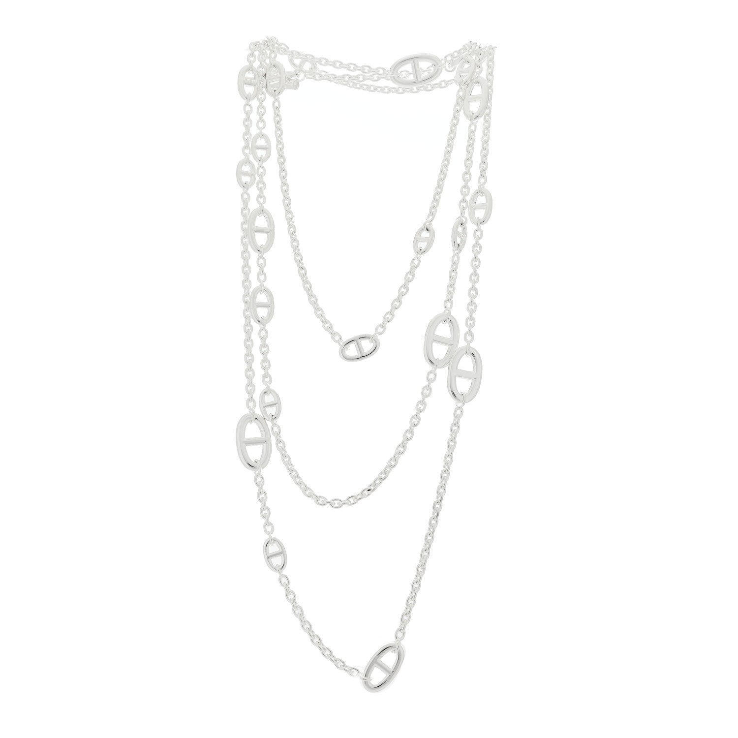 Hermes Sterling Silver Farandole Necklace 160 3 of 7