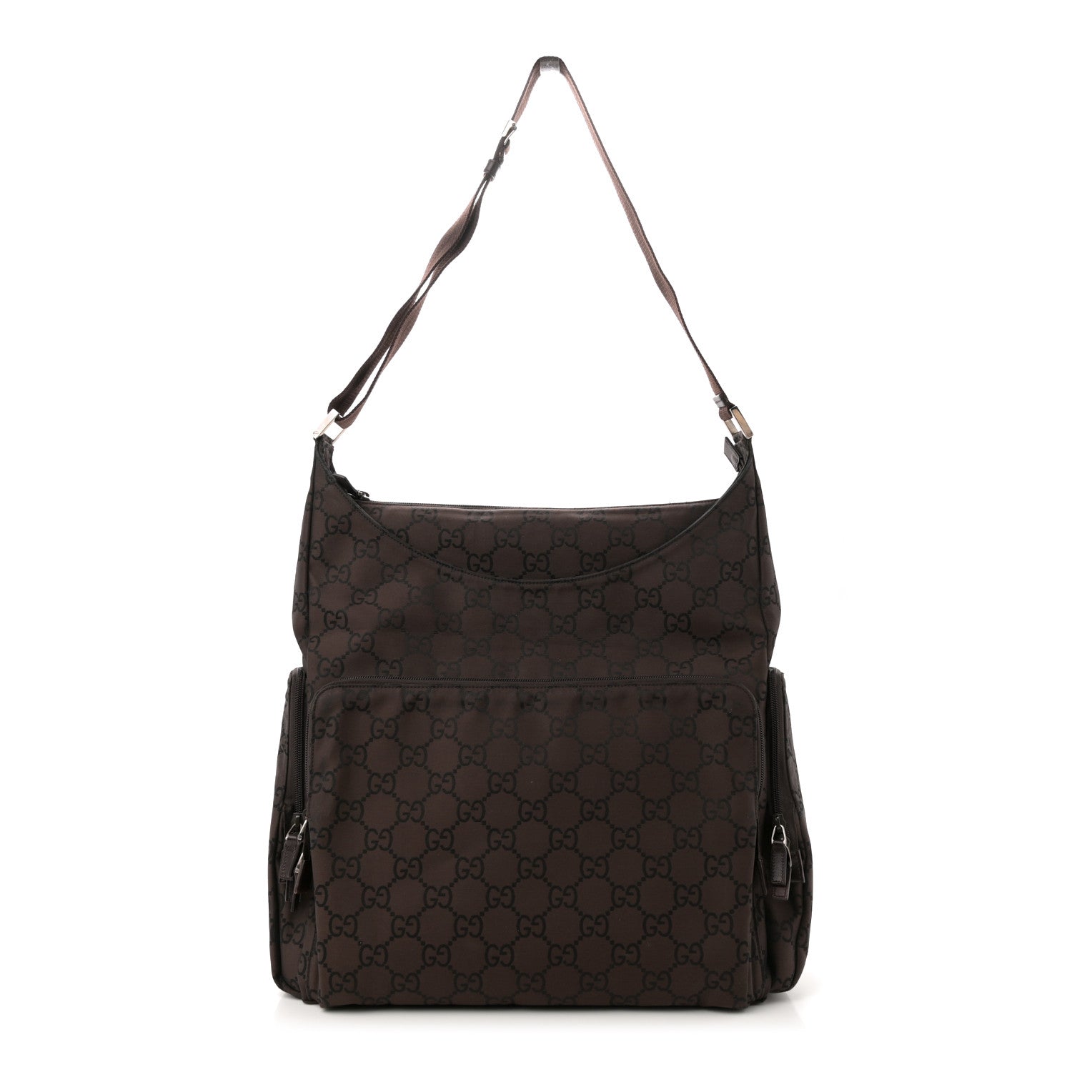 Gucci Nylon Monogram Extra Large Satchel Dark Brown 1 of 13