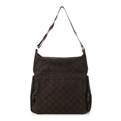 Gucci Nylon Monogram Extra Large Satchel Dark Brown 1 of 13