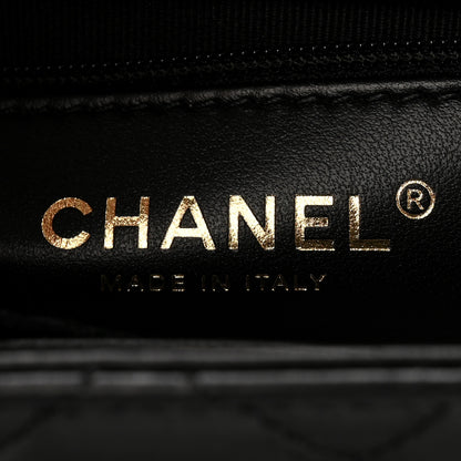 Chanel Shiny Aged Calfskin Quilted Nano Kelly Shopper Black 6 of 10