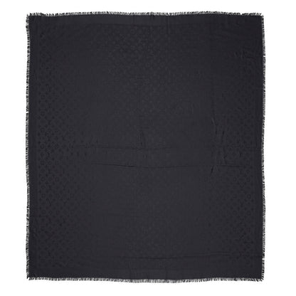 Louis Vuitton Silk Wool Monogram Shawl Black 1 of 3
