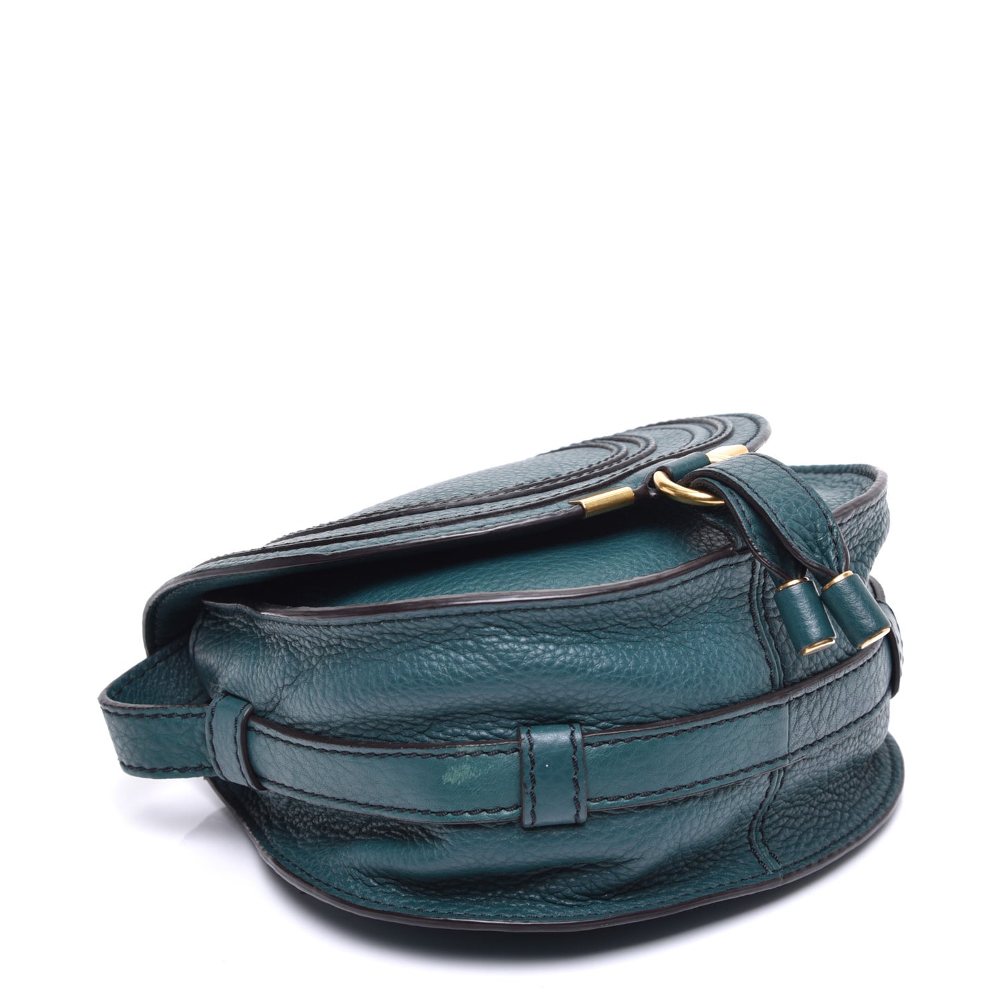 Calfskin Mini Marcie Round Crossbody Bag Teal