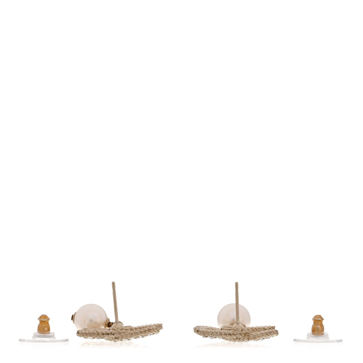 Crystal Pearl CC Drop Earrings Gold